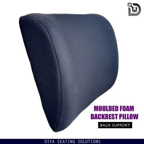 Black Diya Plain Moulded Foam Backrest Pillow, for Made Every Seat, Size : 13x12.5x4 inches