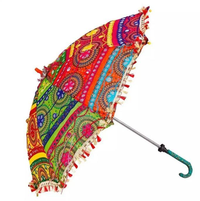 Embroidery Designer Umbrella, Feature : Colorful Pattern, Durable, Light Weight