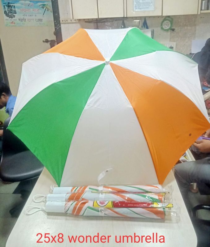 Printed Polyester Indian Flag Umbrella, for Promotional Use, Feature : Colorful Pattern, Durable, Eco Friendly