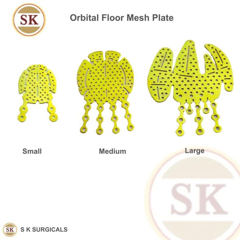 Golden Titanium Orbital Floor Mesh Plates, Shape : Round