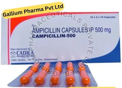 Campicillin Ampicillin 500mg Capsules IP, Packaging Type : Strips