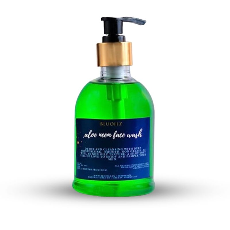 Liquid Bluoilz Aloe Vera Neem Face Wash, for Home, Saloon, Packaging Type : Plastic Bottle
