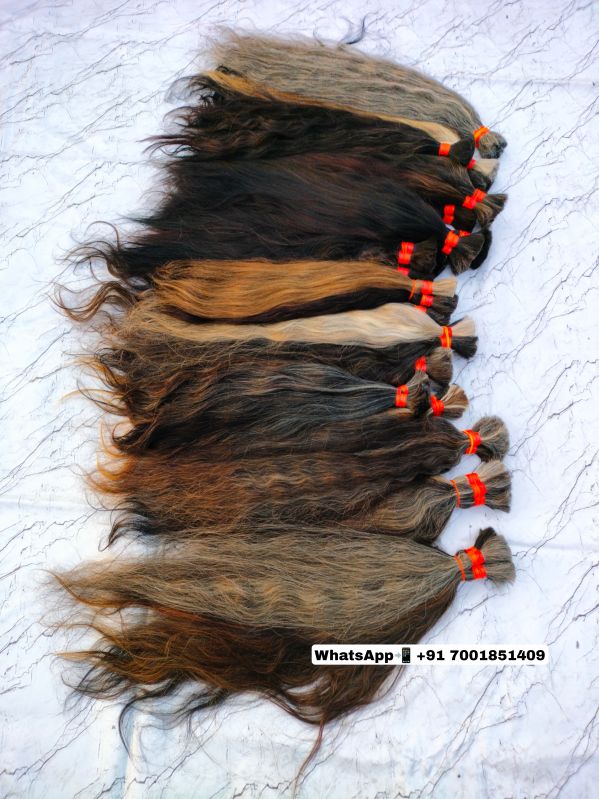 Black 100-150gm Gray Hair Extensions, For Parlour, Personal, Style : Curly, Straight, Wavy