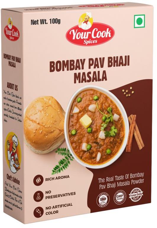 YourCook Spices Pav Bhaji Masala, Packaging Type : Paper Box, Silver Foil Pouch, Loose Bag