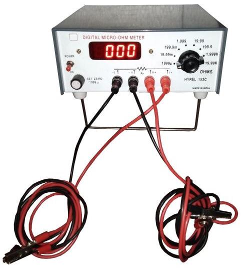 White 50 Hz Battery Micro Ohm Meter, for Electricity Flow Reading, Display Type : Digital