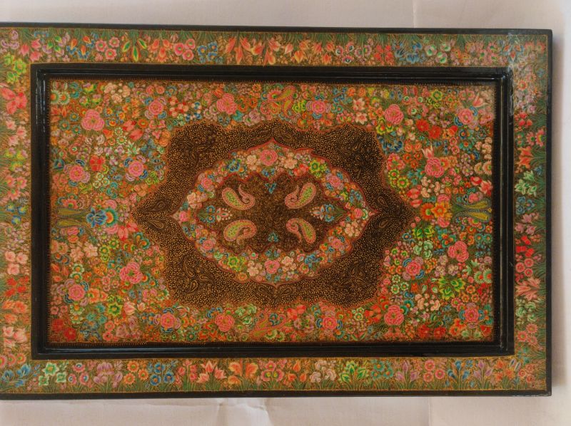 Multicolor Flower Printed Wooden Wall Painting