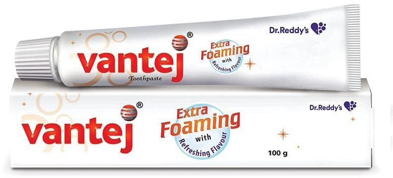 Vantej Extra Foaming Toothpaste, for Teeth Cleaning, Packaging Type : Tube