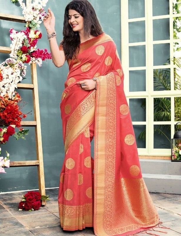 Ladies Banarasi Silk Saree, Saree Length : 6.3 M (with Blouse Piece)