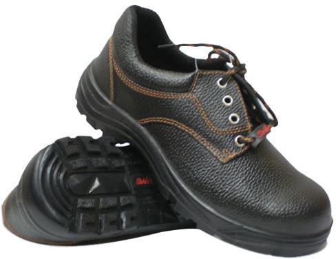 Black Leather Mens Safety Shoes, for Constructional, Industrial Pupose, Size : All Sizes
