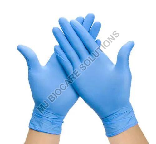 Blue Mj Gloves - Nitrile Surgical Gloves, For Hospital, Clinical Use, Gender : Male