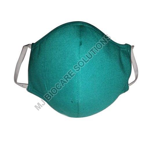 Green Plain Reusable Cotton Face Mask, for Personal Use