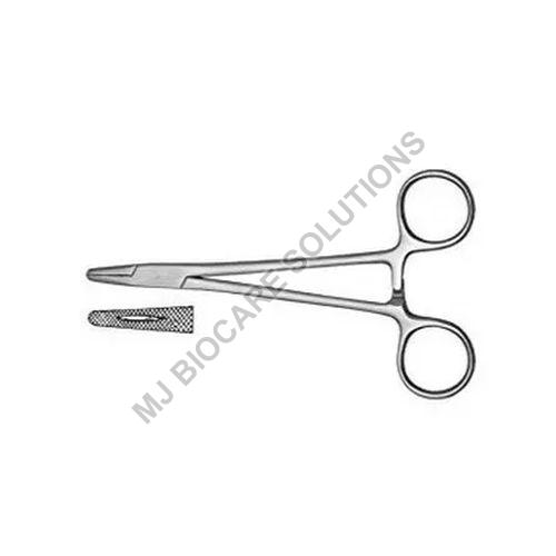 Silver Polished Stainless Steel Surgical Needle Holder, Feature : Light Weight, Rust Proof