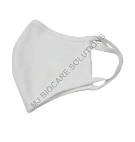 Plain White Cotton Face Mask, for Personal Use, Feature : Reusable