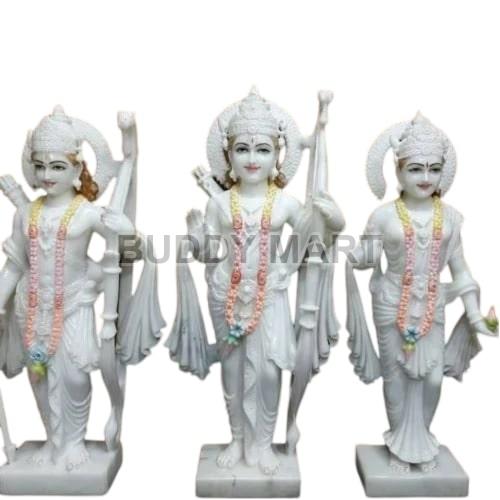 Plain Marble Ram Darbar Statue, For Temple, Interior Decor, Gifting, Packaging Type : Thermocol Box
