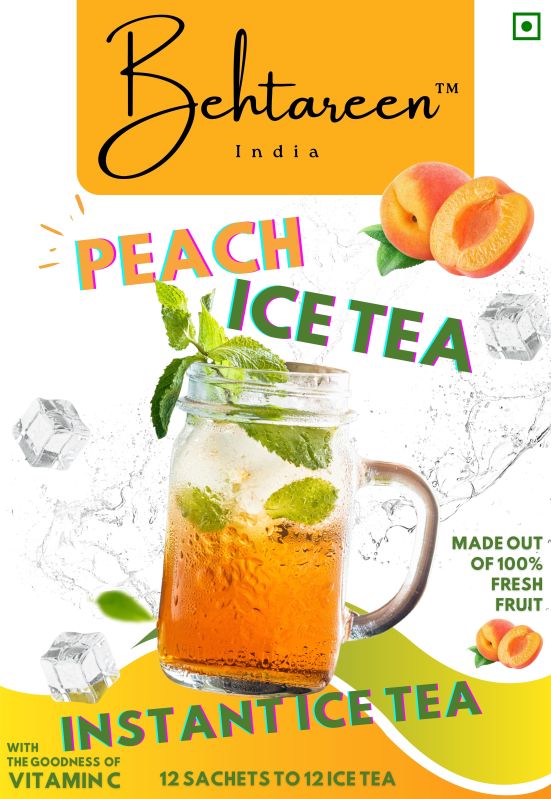 Dried Natural Instant Peach Ice Tea, for Provides Activeness, Packaging Size : 260g