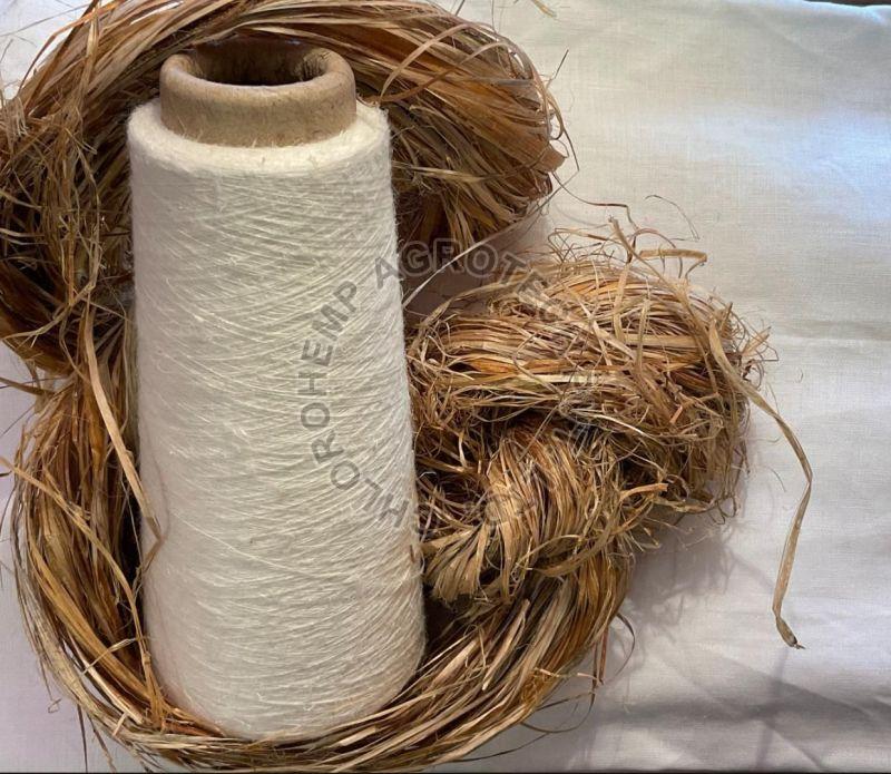 Plain Double Twist Natural Hemp Yarn, for Textile Industry, Embroidery, Weaving, Packaging Type : Roll