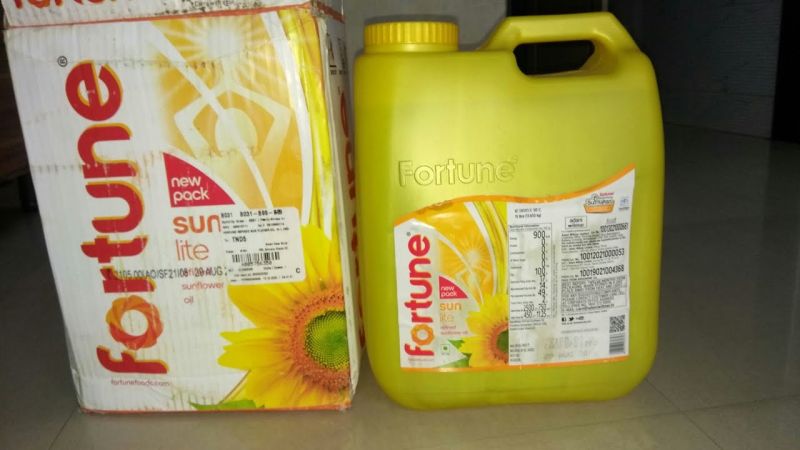 Fortune Sunlite Refined Sunflower Oil (5LTR), Packaging Type : Plastic Bottle