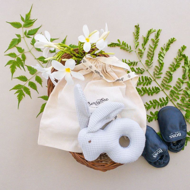 Berrybee Cotton Rattle Rabbit Toy, for Baby Playing, Feature : Attractive Look, Light Weight, Long Life