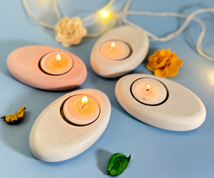 Pebble Shaped Tea Light Candles