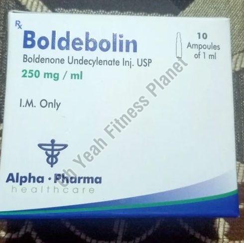 Alpha Pharma Boldebolin 250mg Injection, Packaging Type : Box