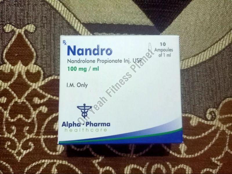 Liquid Alpha Pharma Nandrolone Propionate 100mg Injection, for Hospital, Clinic, Purity : 99.9%