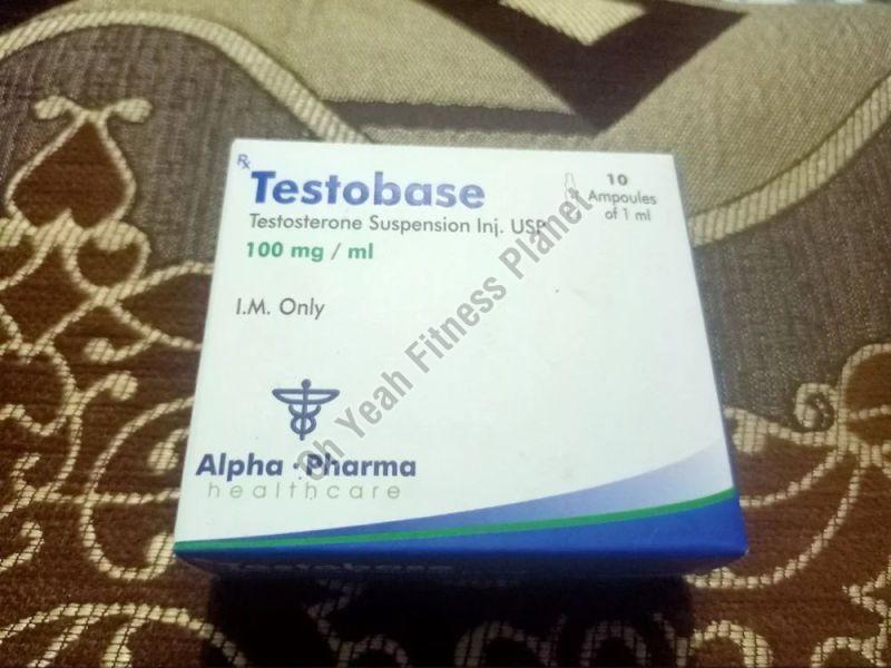 Liquid Alpha Pharma Testosterone Suspension 100mg Tablet, for Hospital, Clinic, Purity : 99.9%