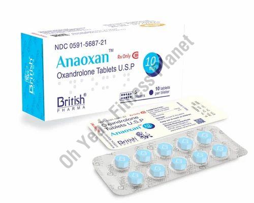 Sky Blue British Pharma Oxandrolone 10mg Tablet, for Hospital, Clinic, Purity : 99.9%
