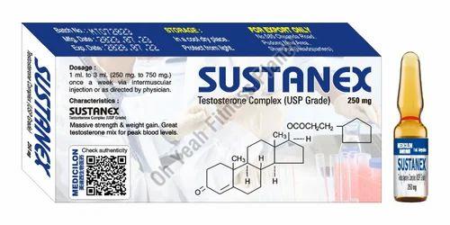 Liquid Sustanex 250mg Injection, for Hospital, Clinic, Purity : 99.9%