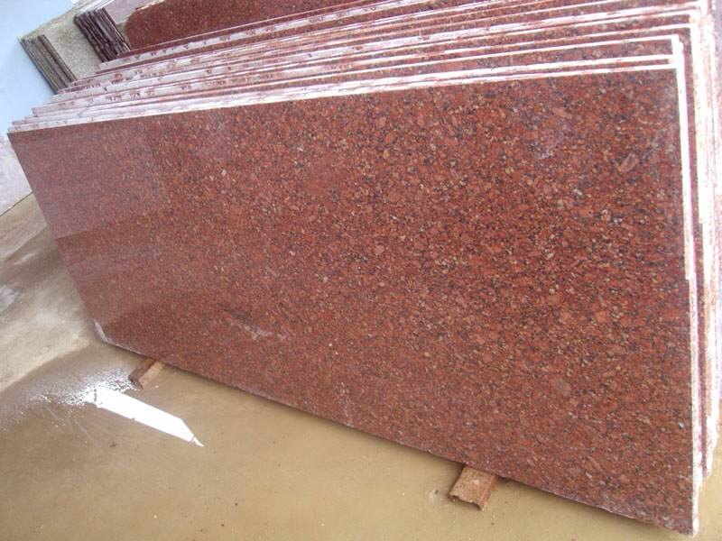 Polished Jhansi Red Granite Slabs, for Vanity Tops, Treads, Steps, Kitchen Countertops, Flooring