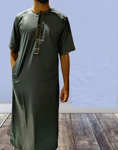Plain AI Hassaan Mens Green Islamic Thobe, Size : XXL