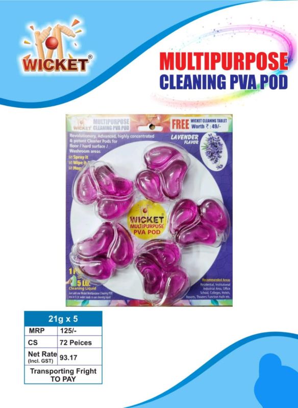 Lavender Multipurpose Cleaning PVA Pod, for Domestic Use, Feature : Provides Shiny Surfaces, Removes Dirt Dust