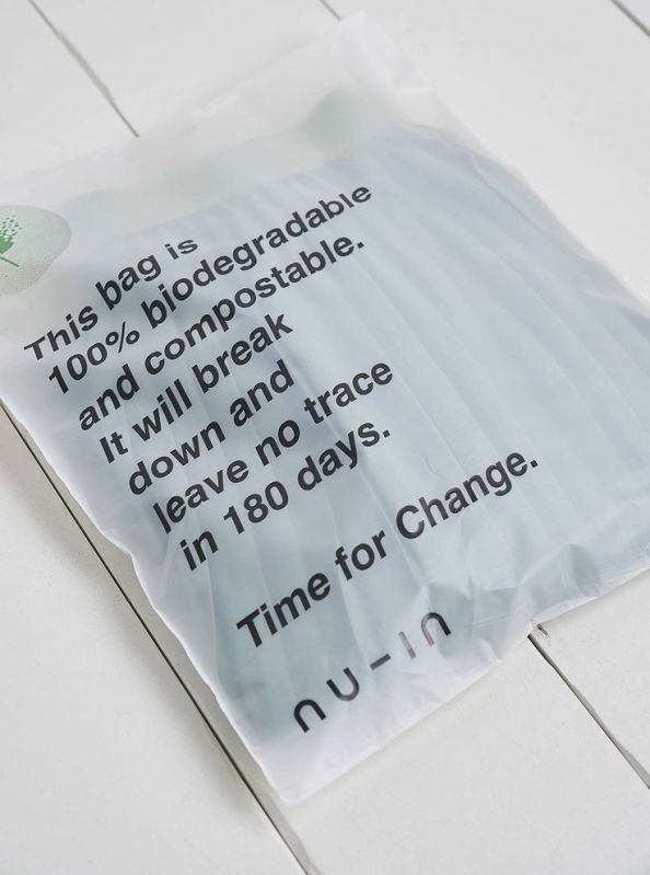 Printed Pla (polylactic Acid) Compostable Garment Bag, Size : Mini (10x15cm), Small (20x25cm), Medium (30x40cm)