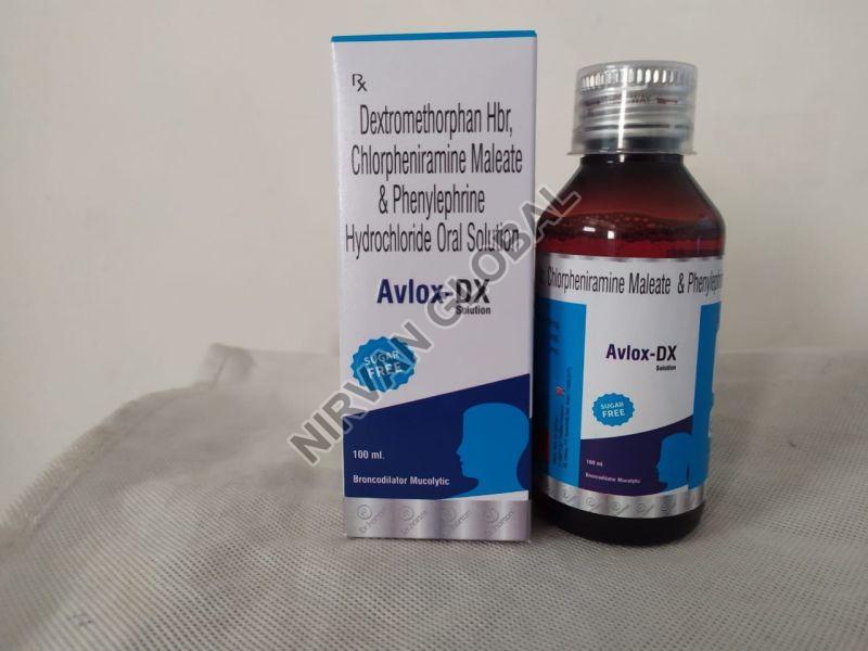 Brown Liquid Avlox-DX Solution, for Pharmaceutical Industry, Packaging Type : Plastic Bottle