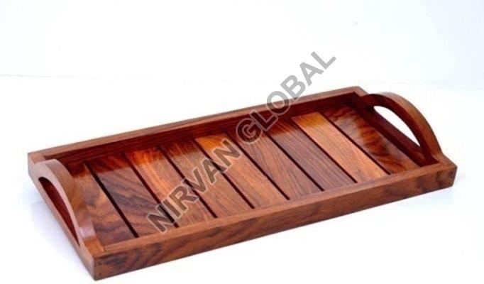 Round Polished Wooden Tray, for Homes, Hotels, Restaurants, Banquet, Wedding, Size : 10X6 Inch