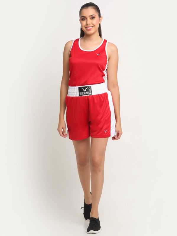Red Printed Cotton Ladies Judo Boxing Dress, for Sports