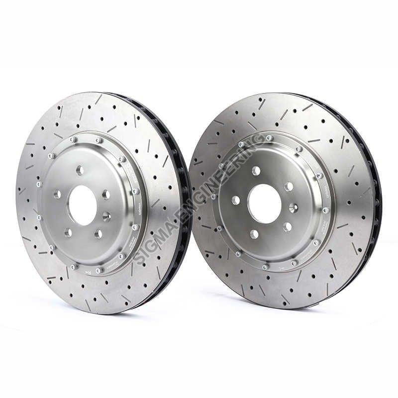 Silver Round Cast Iron Cross Drill Brake Disc, for Industrial, Packaging Type : Paper Box