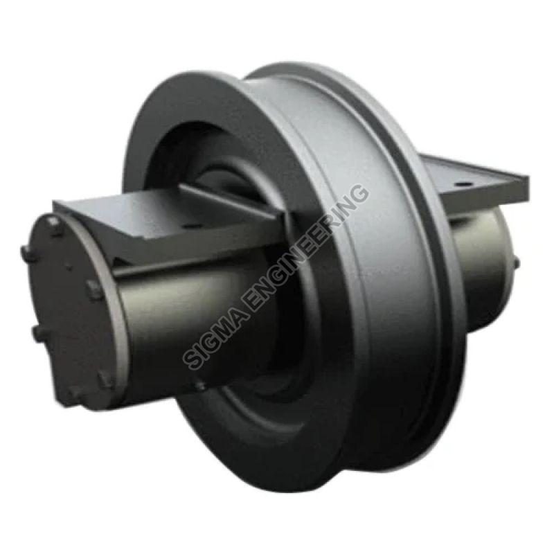 Black Round Metal EOT Crane Wheel, for Industrial Use, Packaging Type : Carton Box