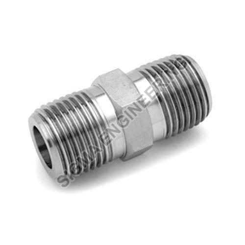 Silver Stainless Steel Hex Nipple, Feature : Fine Finished, Rust Proof