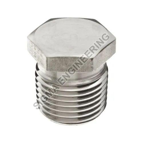 Mild Steel Hex Plug, Color : Silver