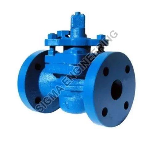 Blue Automatic Polished Cast Iron Plug Valve, for Water Fitting, Packaging Type : Paper Box
