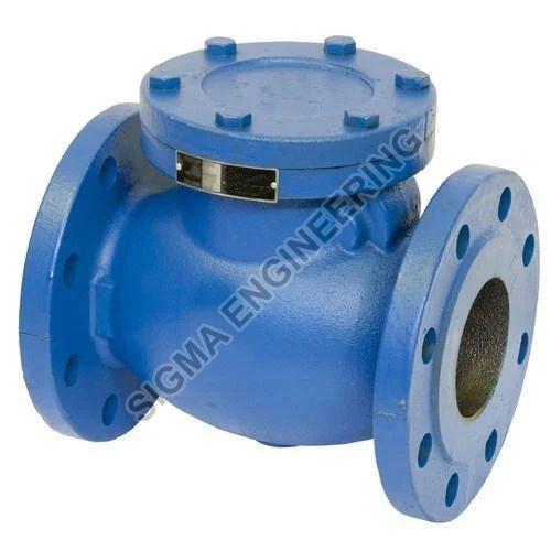 Sky Blue Medium Pressure Automatic Cast Iron Swing Check Valve, for Water Fitting