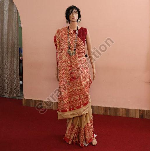 Printed Premium Khadi Cotton Sarees, Saree Length : 6.5 Meter