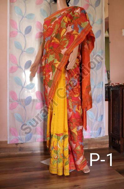 Printed Silk Reverse Kantha Sarees, Occasion : Party Wear