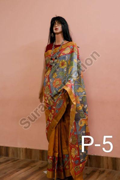 Tussar Silk Kalamkari Sarees