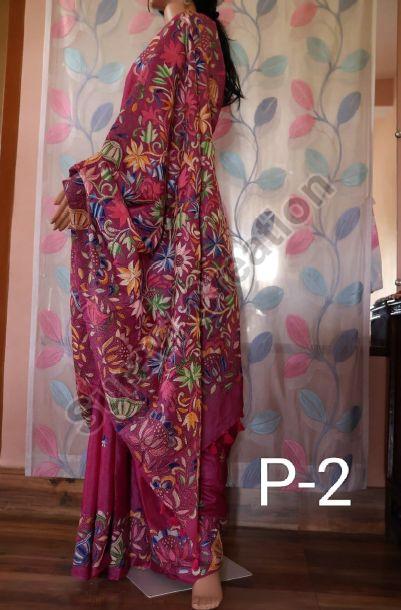 Printed Tussar Silk Magenta Sarees, Saree Length : 6.5 Meter