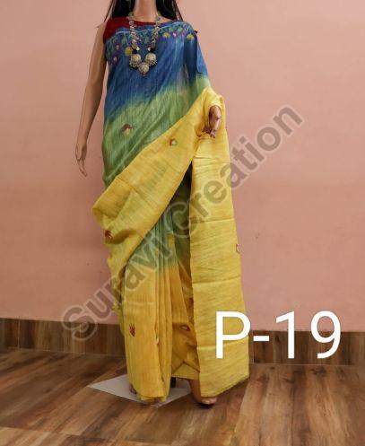 Tussar Silk Multicolor Sarees, Saree Length : 6.5 Meter