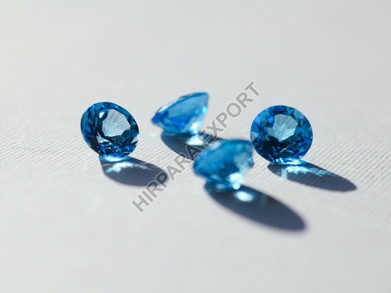 Blue Round Shape Lab Grown Diamond, for Jewellery, Packaging Type : Box