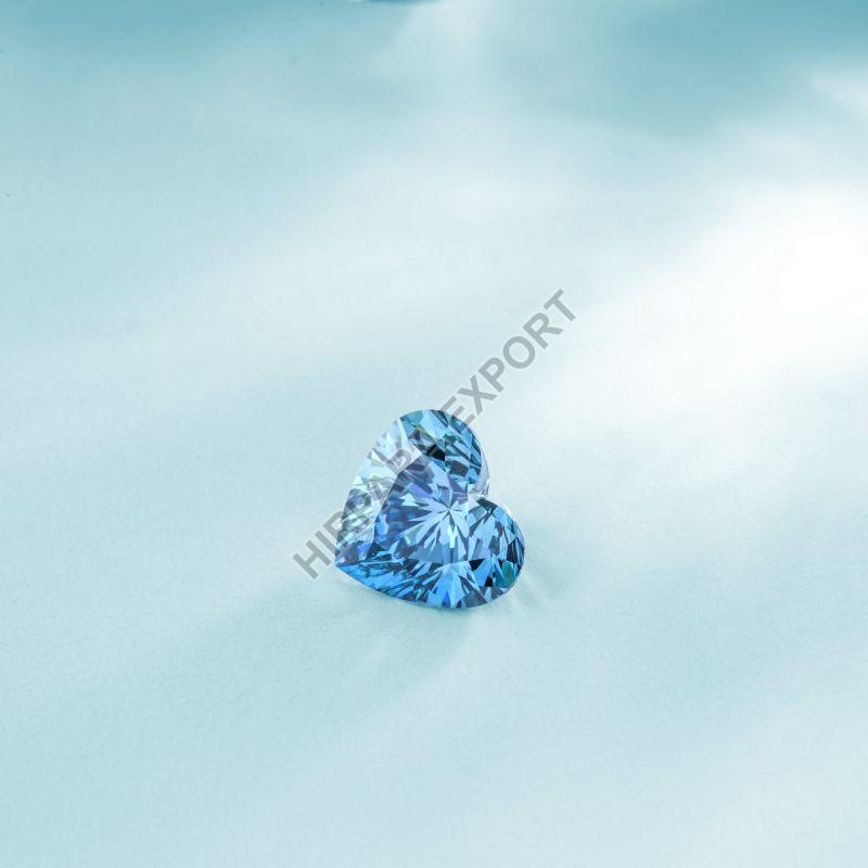 Blue VVS1 Heart Shape Polished Diamond, for Jewellery Use, Size : 0.18 Carat
