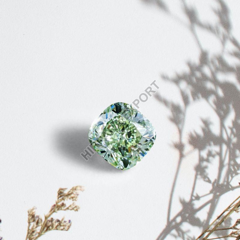 Cushion Shape Lab Grown Diamond, for Jewellery, Color : Green