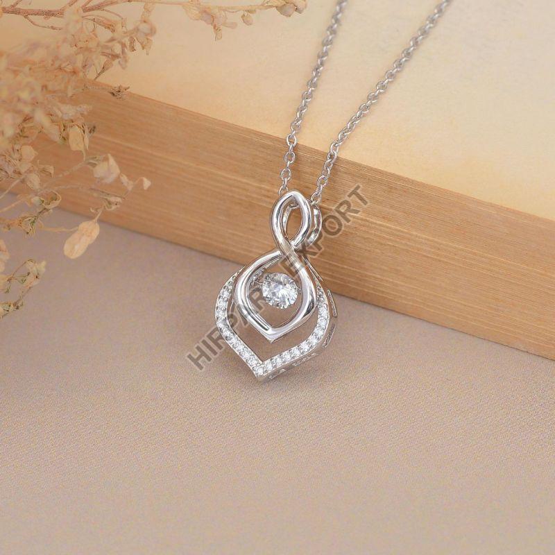 Silver Designer Diamond Pendant, Occasion : Casual Wear, Party Wear